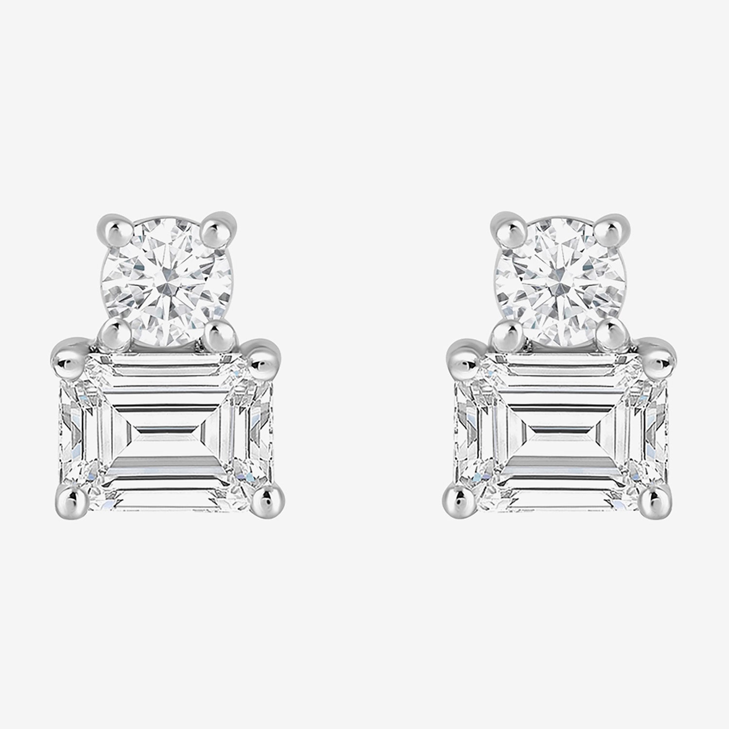(F / Si2) 1/2 CT. T.W. Lab Grown White Diamond 10K Gold 5.1mm Stud Earrings