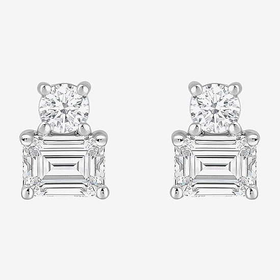 (F / Si2) 1/2 CT. T.W. Lab Grown White Diamond 10K Gold 5.1mm Stud Earrings