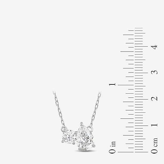 (F / Si2) Womens 1 CT. T.W. Lab Grown White Diamond 10K Gold 18 Inch Pendant Necklace