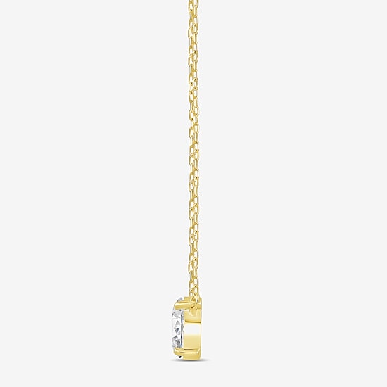 (F / Si2) Womens 1 CT. T.W. Lab Grown White Diamond 10K Gold 18 Inch Pendant Necklace