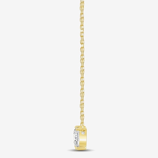 (F / Si2) Womens 1 CT. T.W. Lab Grown White Diamond 10K Gold 18 Inch Pendant Necklace