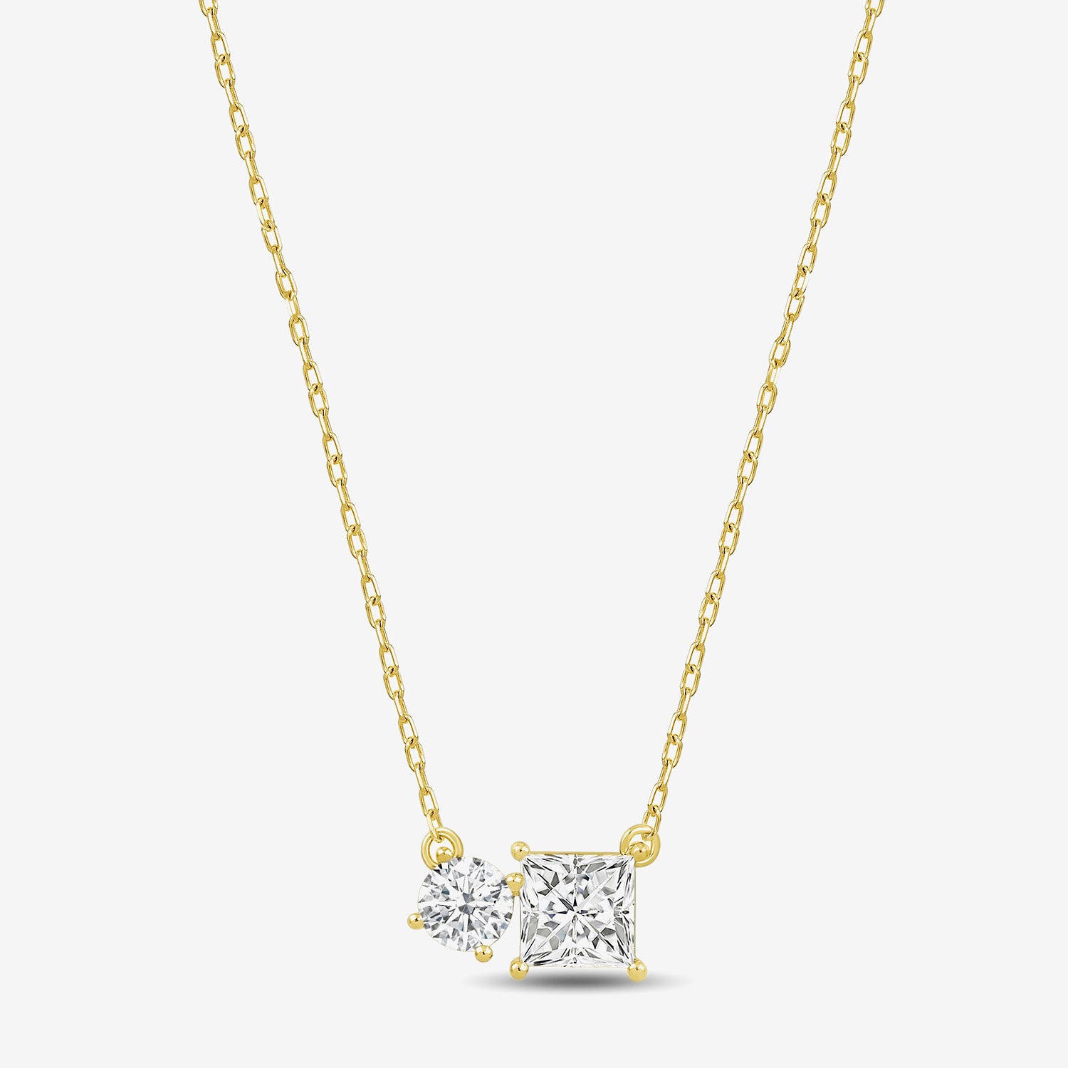 (F / Si2) Womens 1 CT. T.W. Lab Grown White Diamond 10K Gold 18 Inch Pendant Necklace