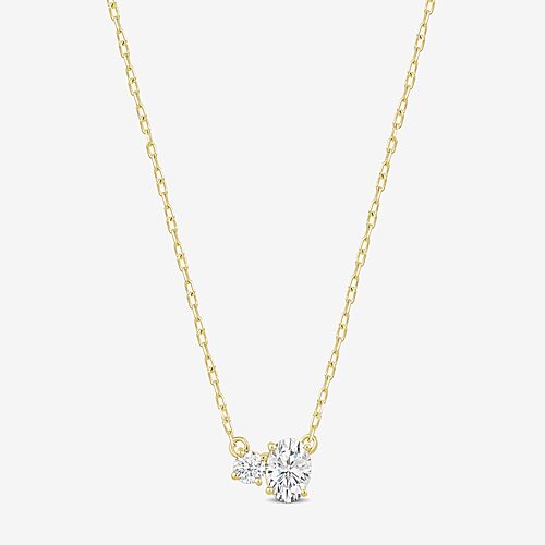 (F / Si2) Womens 1/2 CT. T.W. Lab Grown White Diamond 10K Gold 18 Inch Pendant Necklace, 18, Yellow