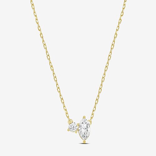(F / Si2) Womens 1/2 CT. T.W. Lab Grown White Diamond 10K Gold 18 Inch Pendant Necklace, 18, Yellow