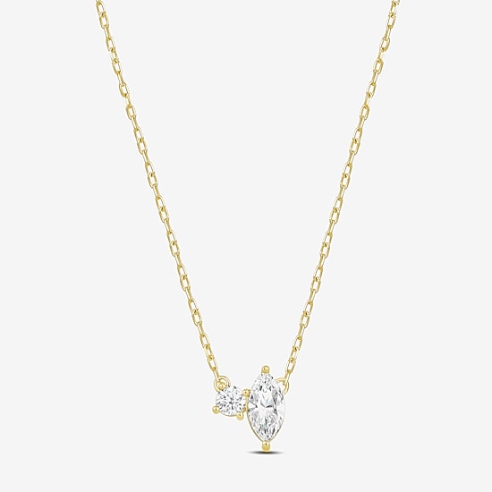 (F / Si2) Womens 1/2 CT. T.W. Lab Grown White Diamond 10K Gold 18 Inch Pendant Necklace