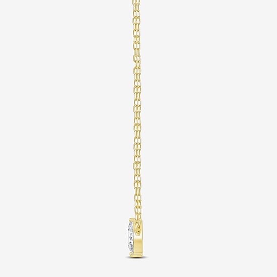 (F / Si2) Womens 1/2 CT. T.W. Lab Grown White Diamond 10K Gold 18 Inch Pendant Necklace