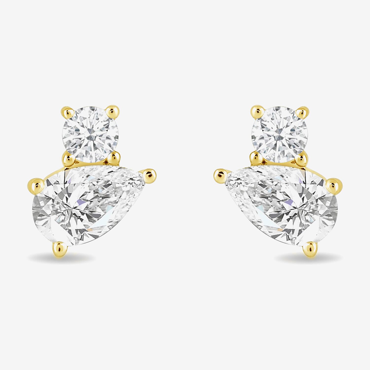 (F / Si2) 1/2 CT. T.W. Lab Grown White Diamond 10K Gold 6.4mm Stud Earrings