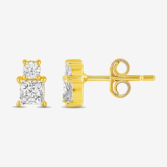 (F / Si2) 1/2 CT. T.W. Lab Grown White Diamond 10K Gold 5.6mm Stud Earrings