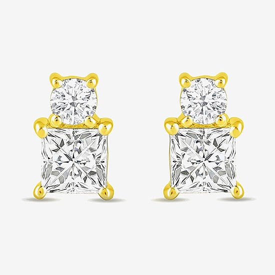 (F / Si2) 1/2 CT. T.W. Lab Grown White Diamond 10K Gold 5.6mm Stud Earrings