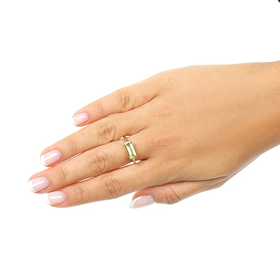 Womens Genuine Semi Precious Stone18K Gold Over Silver Cocktail Ring