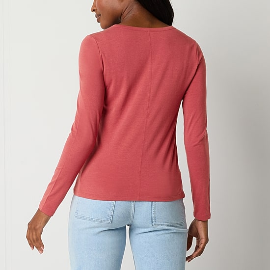 a.n.a Womens Crew Neck Long Sleeve T-Shirt
