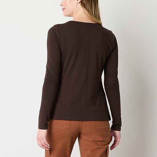 a.n.a Womens Crew Neck Long Sleeve T-Shirt