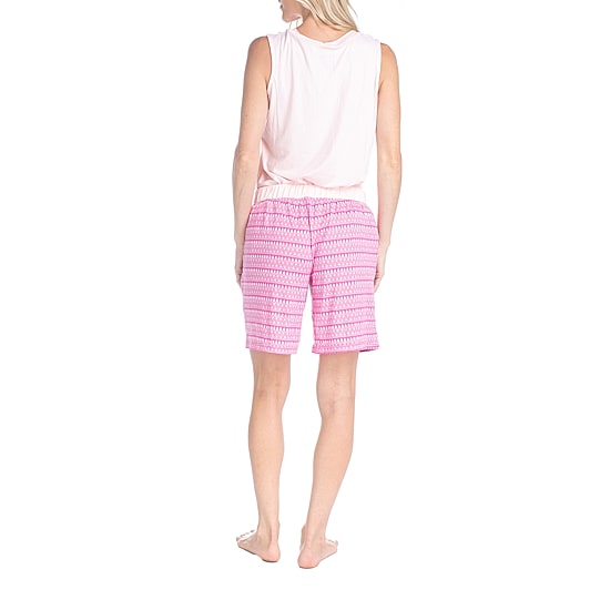 Muk Luks Womens Round Neck Short Sleeve 4-pc. Pajama Set