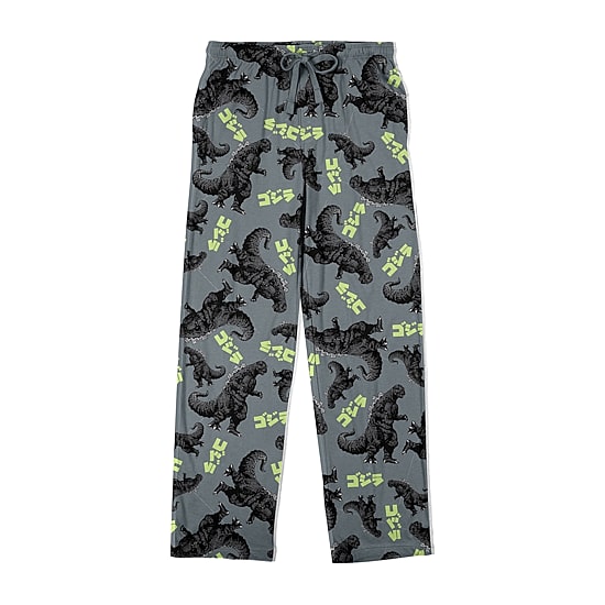 Mens Fleece Godzilla 1 Pair Pajama Pants