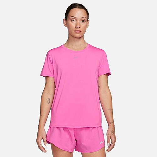 Nike Womens Crew Neck Short Sleeve Quick Dry Active T-Shirt, Small, Pink