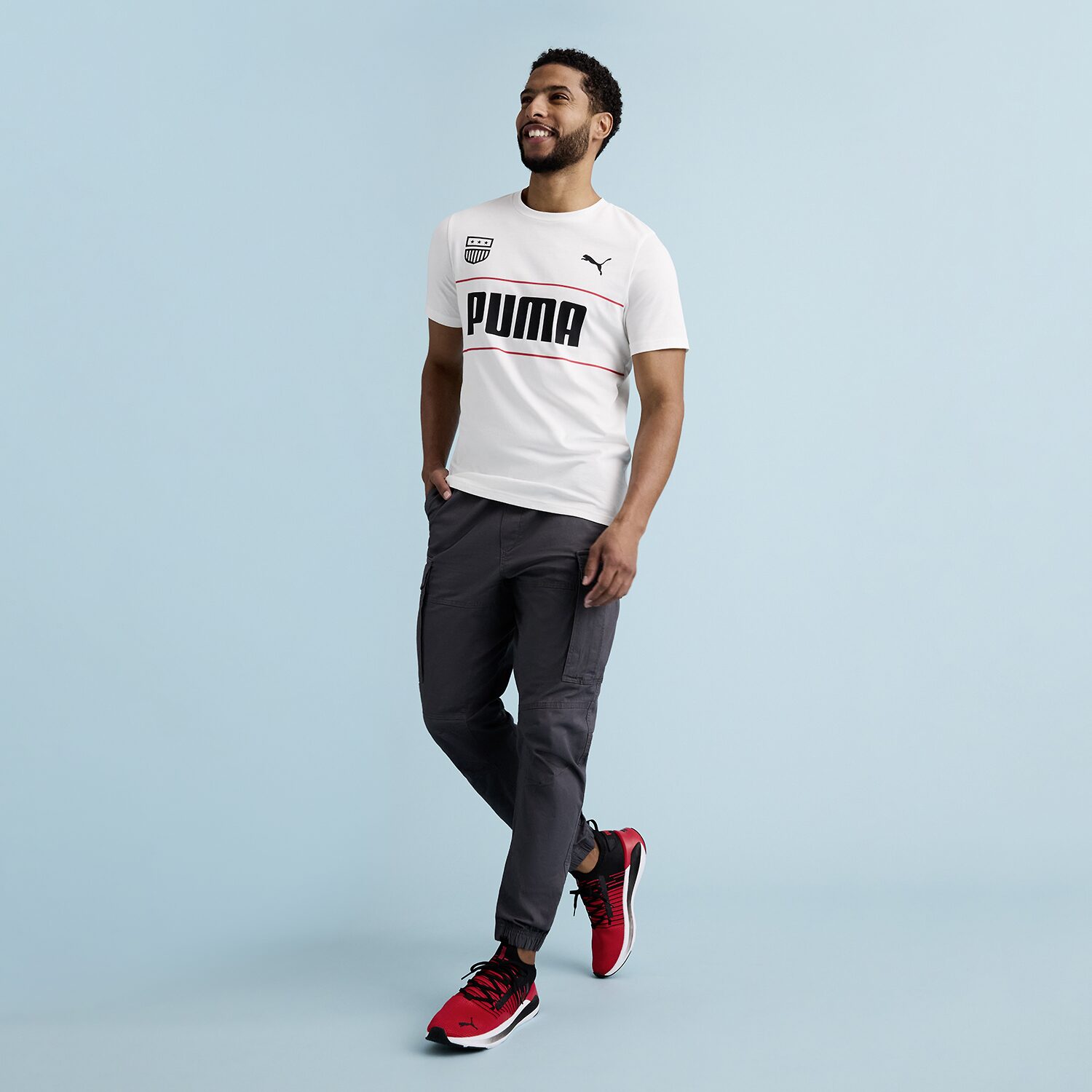 PUMA Mens Crew Neck Short Sleeve Regular Fit Graphic T-Shirt