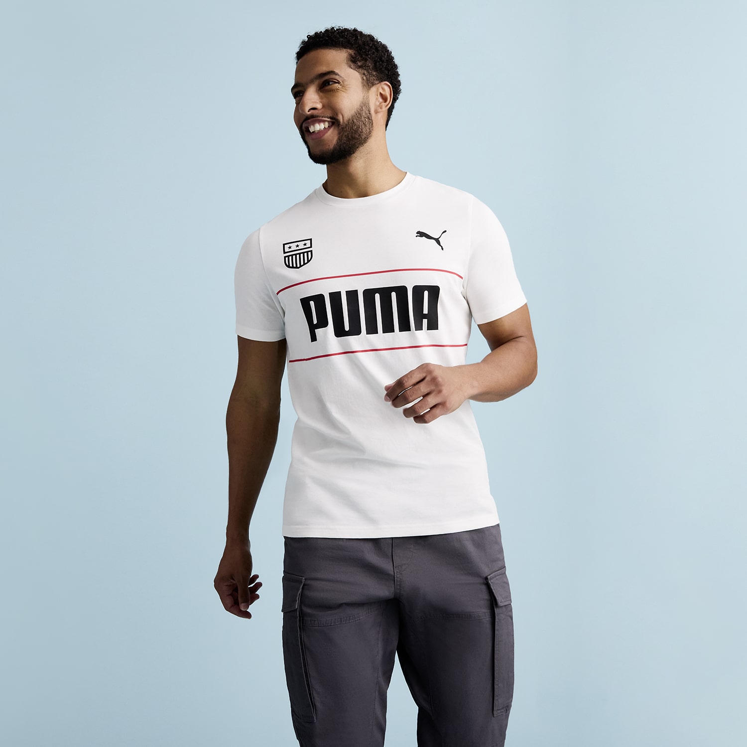 PUMA Mens Crew Neck Short Sleeve Regular Fit Graphic T-Shirt
