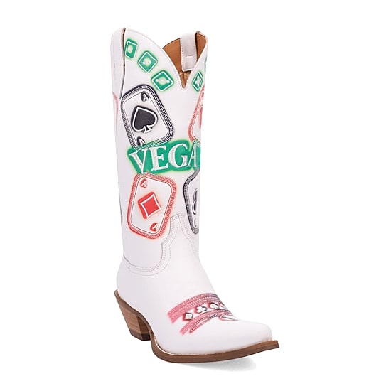 Dingo Womens Vegas Leather Boot Block Heel Cowboy Boots