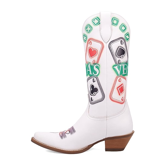 Dingo Womens Vegas Leather Boot Block Heel Cowboy Boots