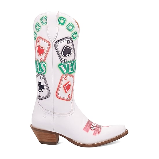 Dingo Womens Vegas Leather Boot Block Heel Cowboy Boots