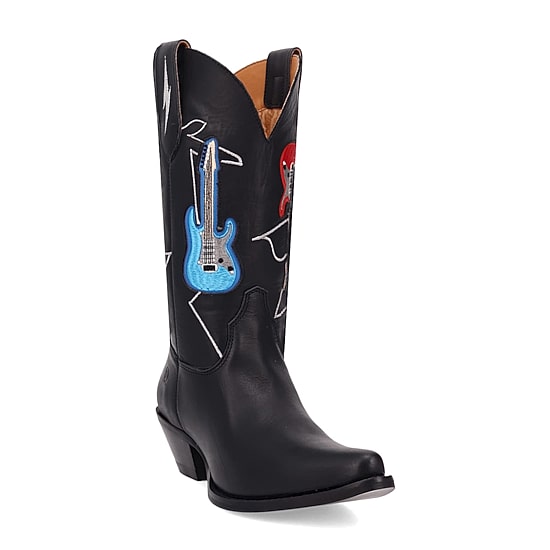 Dingo Womens Jukebox Leather Boot Block Heel Cowboy Boots