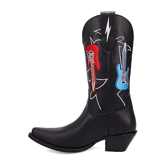 Dingo Womens Jukebox Leather Boot Block Heel Cowboy Boots