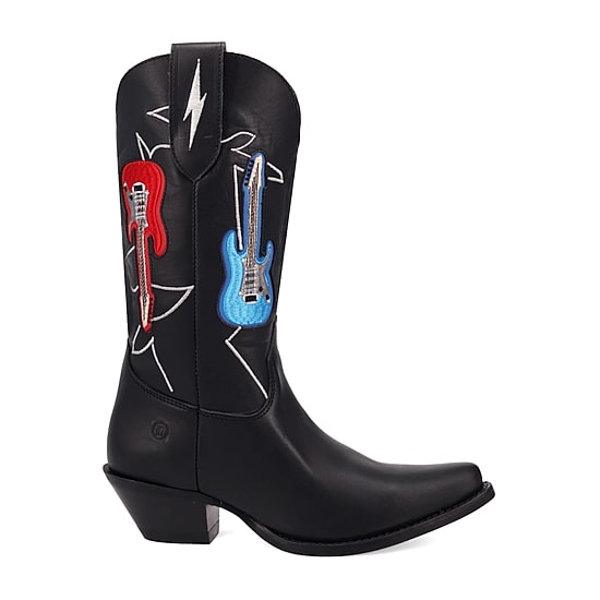 Dingo Womens Jukebox Leather Boot Block Heel Cowboy Boots