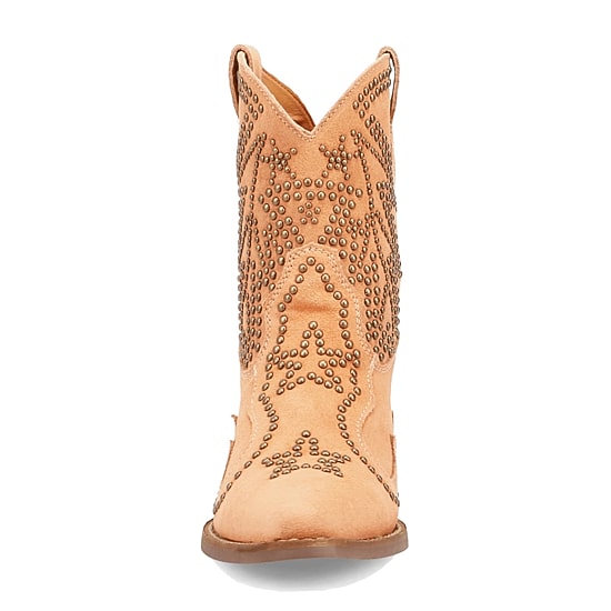 Dingo Womens Seein' Stars Suede Leather Bootie Stacked Heel Cowboy Boots