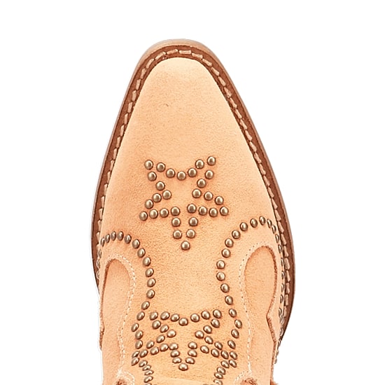 Dingo Womens Seein' Stars Suede Leather Bootie Stacked Heel Cowboy Boots