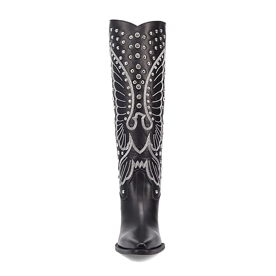 Dingo Womens Diamonds Forever Leather Boot Block Heel Cowboy Boots