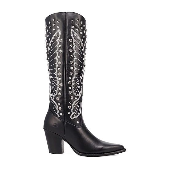 Dingo Womens Diamonds Forever Leather Boot Block Heel Cowboy Boots