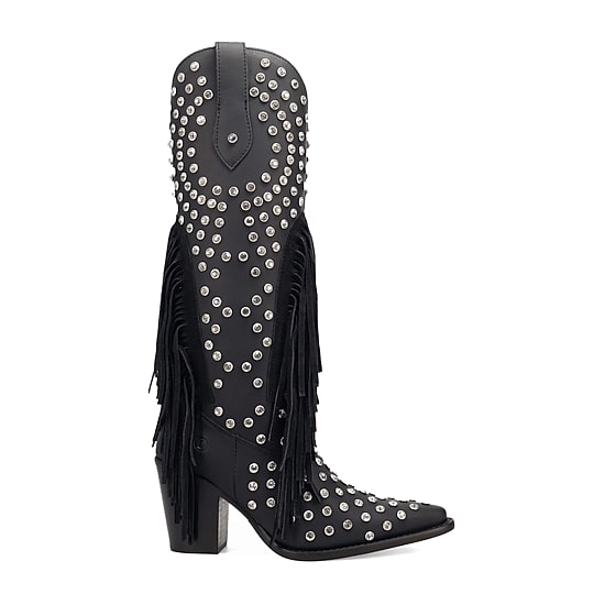 Dingo Womens Show Pony Leather Boot Block Heel Cowboy Boots