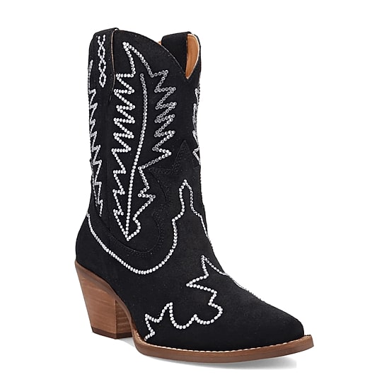 Dingo Womens Tiny Pony Suede Leather Bootie Block Heel Cowboy Boots