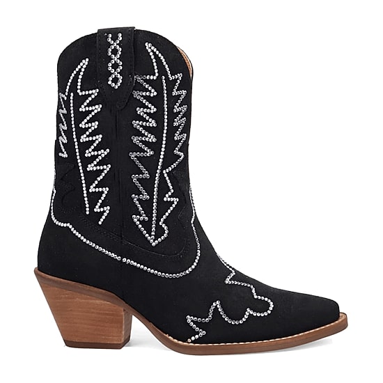 Dingo Womens Tiny Pony Suede Leather Bootie Block Heel Cowboy Boots