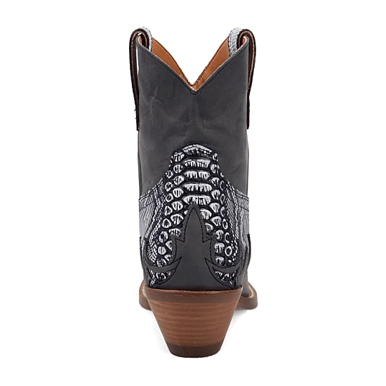 Dingo Womens Cobra Kiss Leather Bootie Block Heel Cowboy Boots