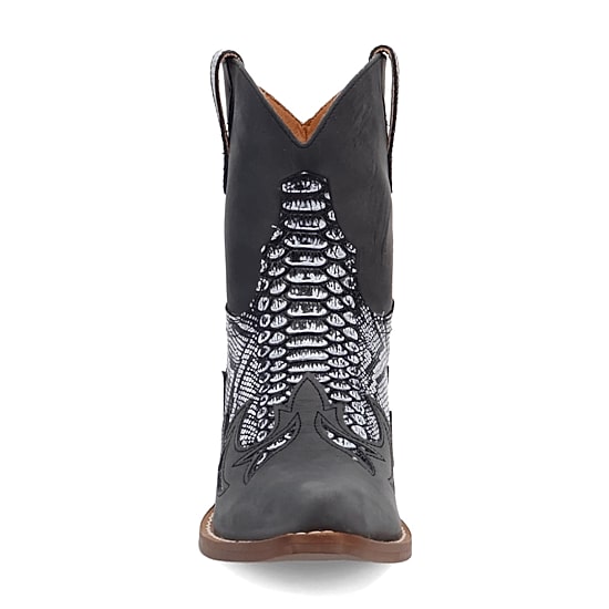 Dingo Womens Cobra Kiss Leather Bootie Block Heel Cowboy Boots
