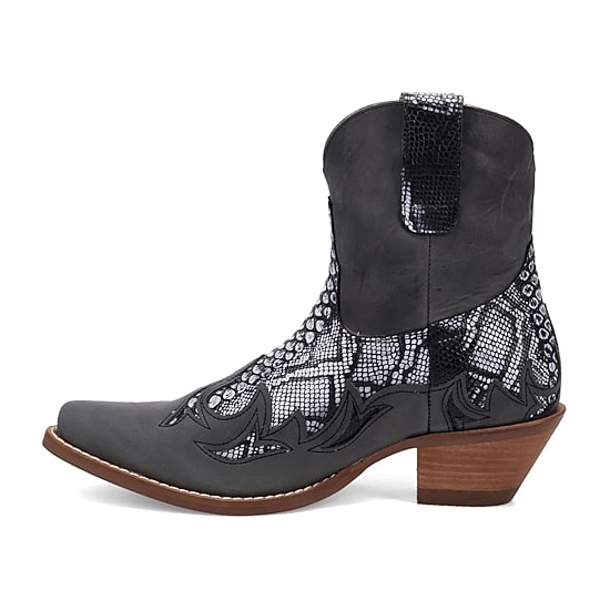 Dingo Womens Cobra Kiss Leather Bootie Block Heel Cowboy Boots