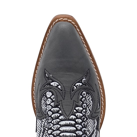 Dingo Womens Cobra Kiss Leather Bootie Block Heel Cowboy Boots