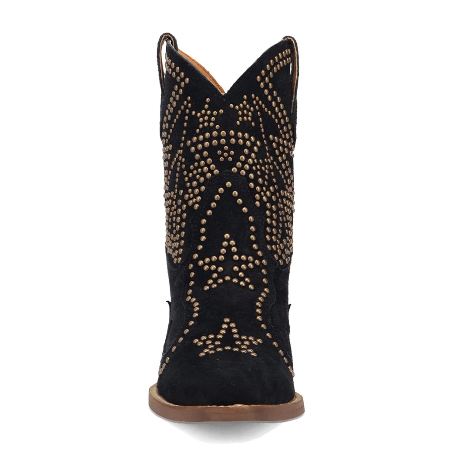 Dingo Womens Seein' Stars Suede Leather Bootie Stacked Heel Cowboy Boots