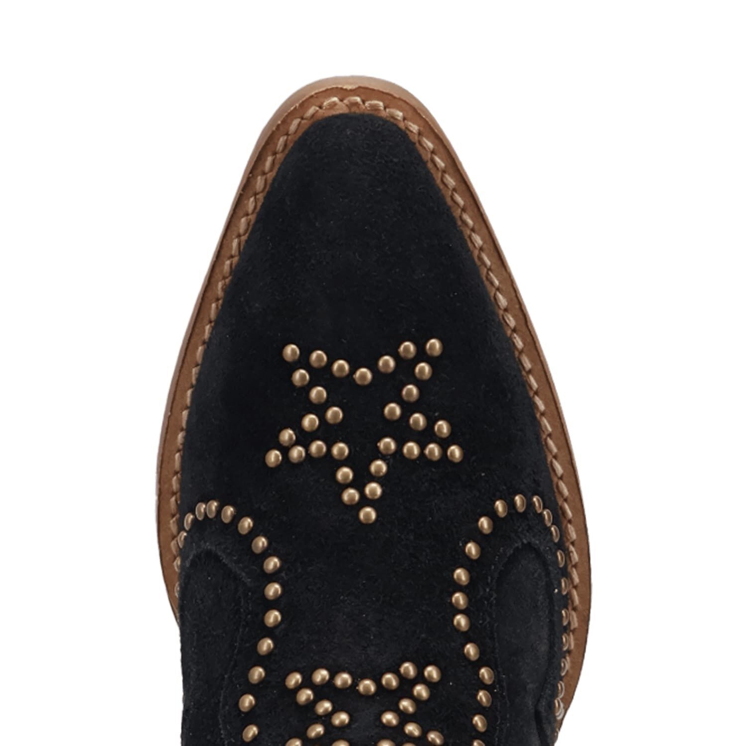 Dingo Womens Seein' Stars Suede Leather Bootie Stacked Heel Cowboy Boots