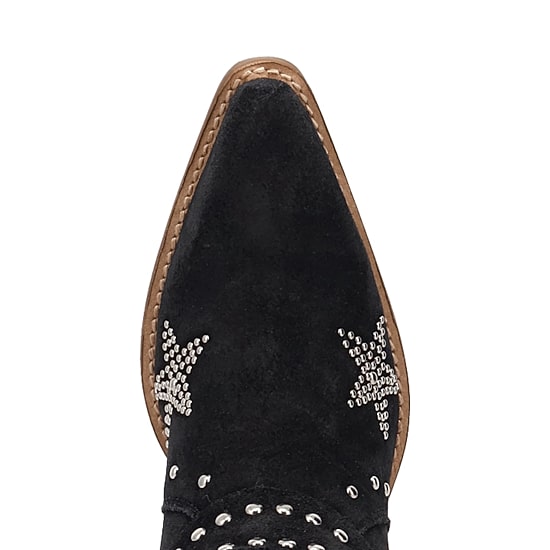 Dingo Womens Lucky Stars Suede Leather Boot Block Heel Cowboy Boots