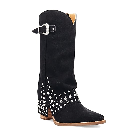 Dingo Womens Howdy Honey Suede Leather Boot Block Heel Cowboy Boots