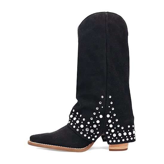 Dingo Womens Howdy Honey Suede Leather Boot Block Heel Cowboy Boots