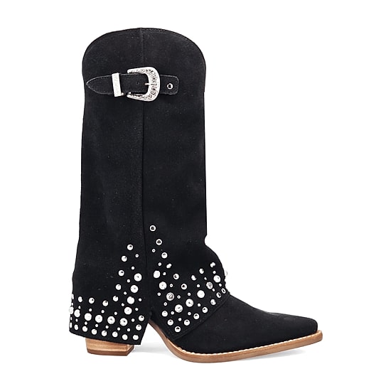 Dingo Womens Howdy Honey Suede Leather Boot Block Heel Cowboy Boots