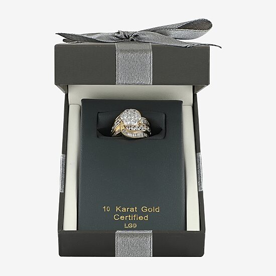 Diamond Blossom (F / Vs2) Womens 4 CT. T.W. Lab Grown White Diamond 10K Gold Cluster Cocktail Ring