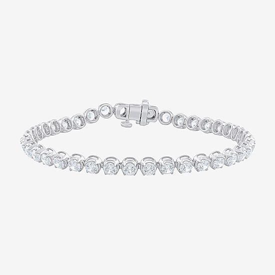 (F / Vs2) Womens 5 CT. T.W. Lab Grown White Diamond 10K Gold 7.25 Inch Tennis Bracelet