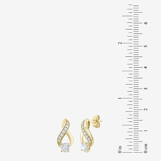 (F / Vs2) Womens 1 CT. T.W. Lab Grown White Diamond 10K Gold Drop Earrings