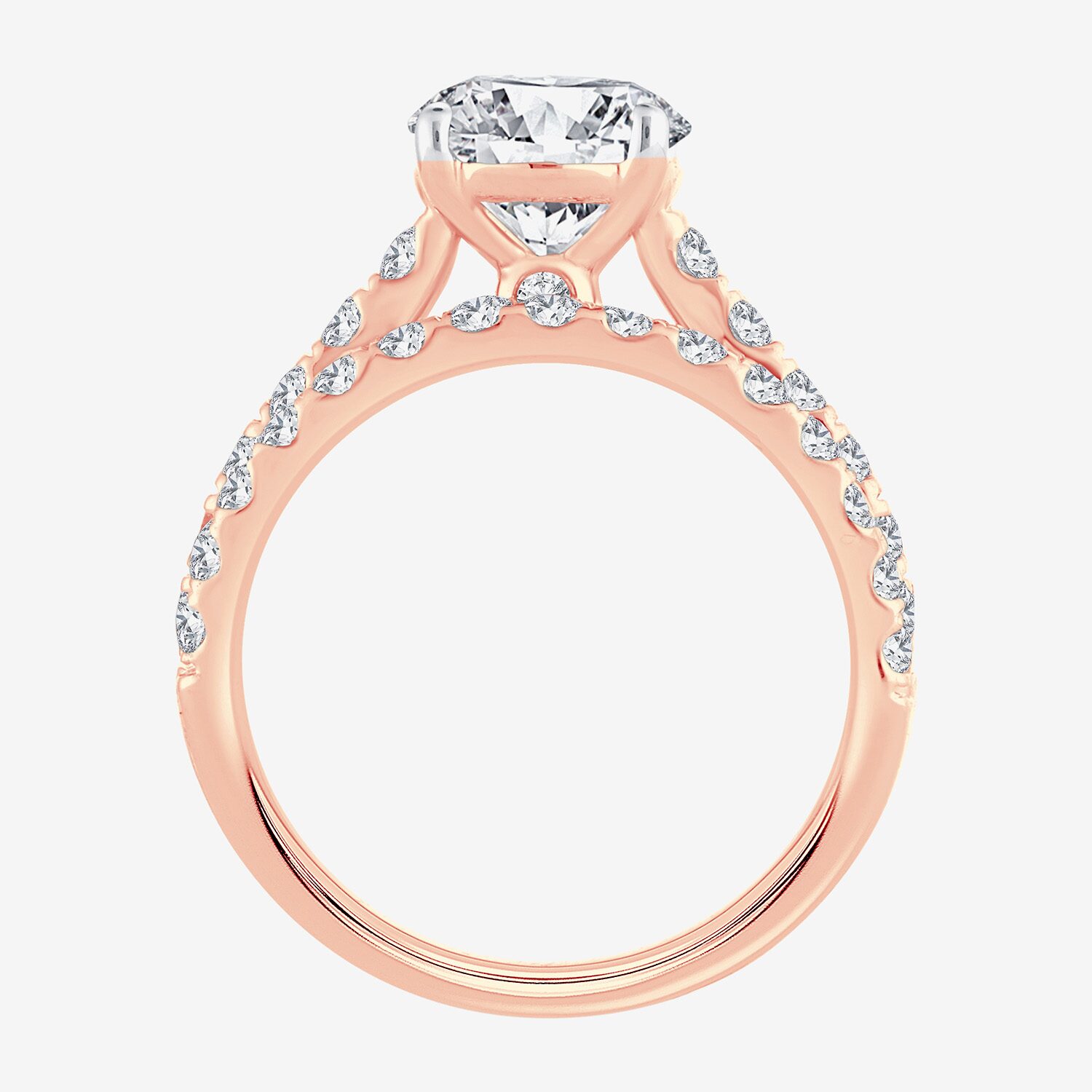 (H-I / SI1-SI2) Signature By Modern Bride Womens 3 CT. T.W. Lab Grown White Diamond 14K Gold Round Bridal Set