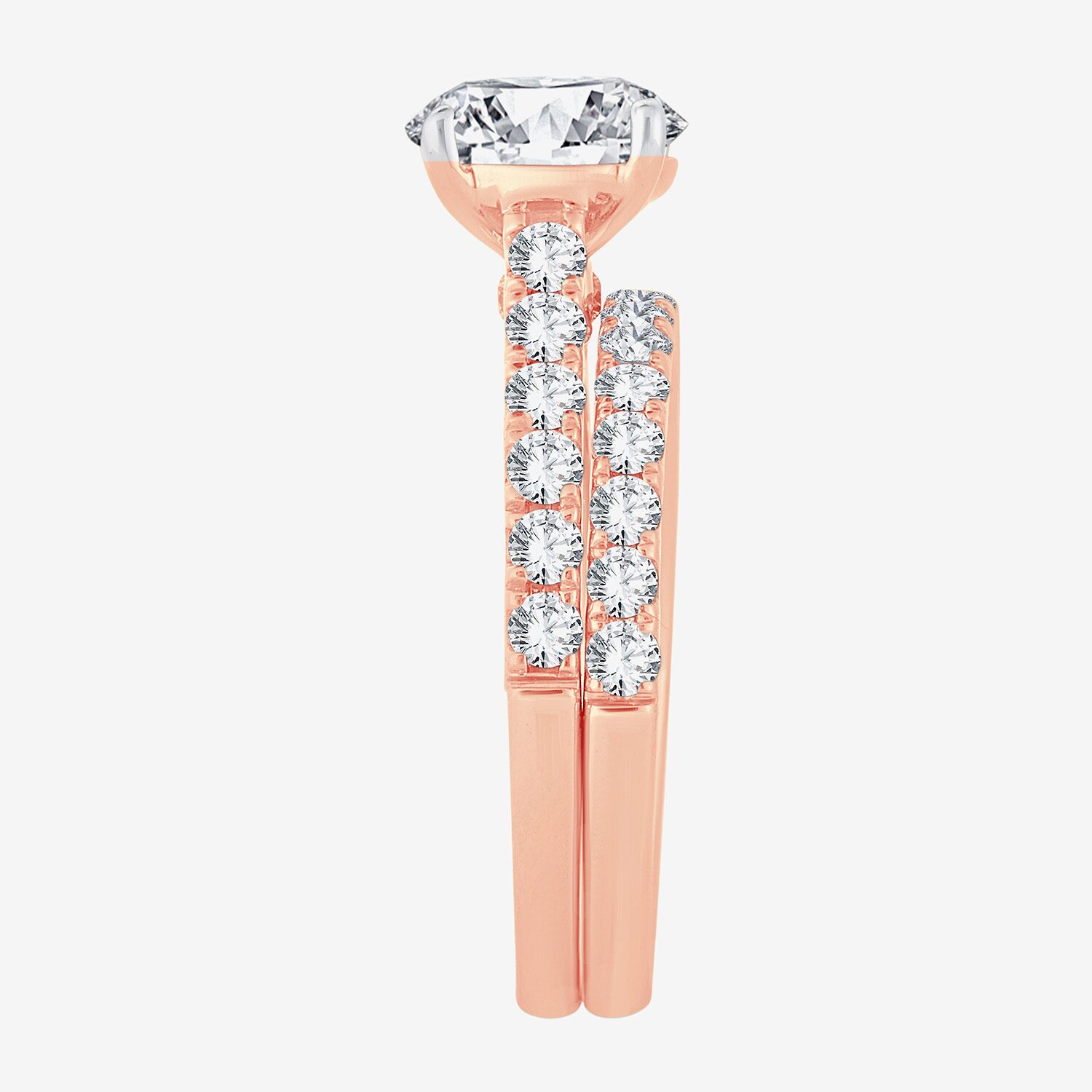(H-I / SI1-SI2) Signature By Modern Bride Womens 3 CT. T.W. Lab Grown White Diamond 14K Gold Round Bridal Set