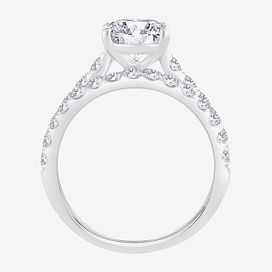 (H-I / SI1-SI2) Signature By Modern Bride Womens 3 CT. T.W. Lab Grown White Diamond In 14K Gold Oval Bridal Set